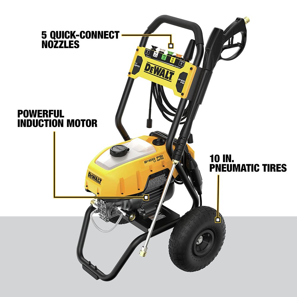 DEWALT Electric Pressure Washer, Cold Water, 2400-PSI, 1.1-GPM, Corded (DWPW2400)