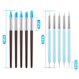 Clatoon 10Pcs Silicone Clay Sculpting Tool, Modeling Dotting Tool & Pottery Craft use for DIY Handicraft, Silicone Brush, Sculpture Pottery, Nail Art Clatoon