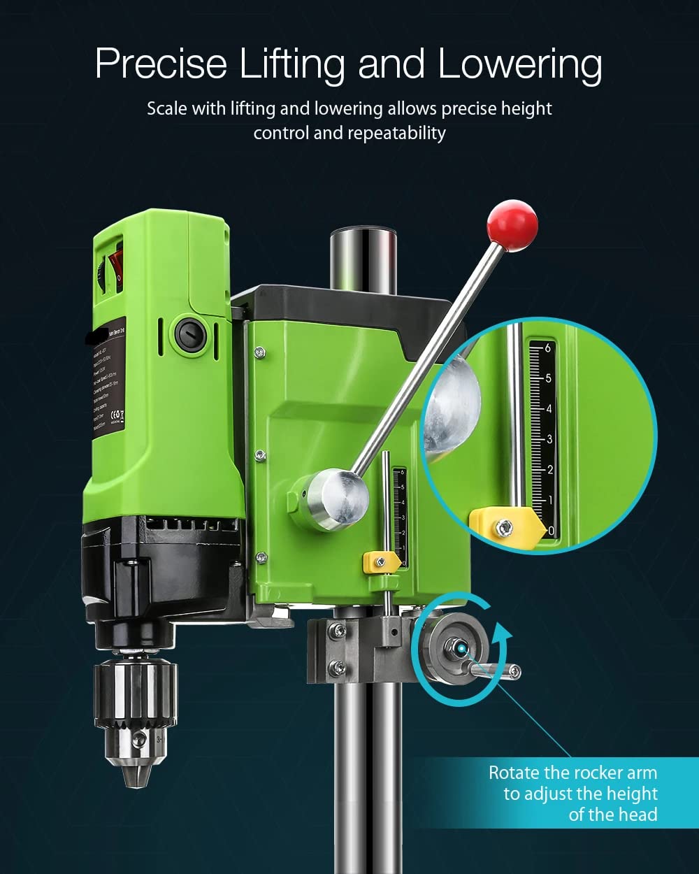 BACHIN MINIQ Bench Drill Stand 1050W Mini Electric Bench Drilling Machine Drill Chuck 3-16mm BACHIN