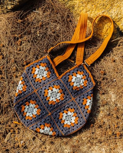 Yeezhee Crochet Kit for Beginners, Crochet Bag Starter Kit with Step-by-Step Video Tutorials, Granny Square Crochet Tote Bag Set, Knitting Kit Yeezhee