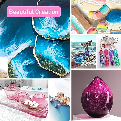 YIEHO Epoxy Resin, Crystal Clear Art Casting Resin and Hardener Hard No Yellowing Resina Epoxica Transparente Perfect for Jewelry Making, DIY, Molds, - WoodArtSupply