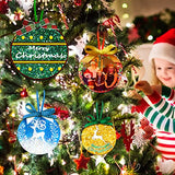 Juome Christmas Ornaments Resin Molds Silicone, 4 Pcs Round Shape Pendant Christmas Molds for Epoxy Resin, DIY Crafts Keychain Making Christmas Tree Juome