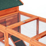 PawHut Dual Wooden Chicken Coop with Garden Bed, Large Outdoor Hen House with Nesting Boxes Removable Trays, Ramps Run, for Garden Backyard, 123" x PawHut
