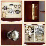 RR ROUND RICH DESIGN Jewelry Box - Made of Solid Wood with Tower Style 4 Drawers Organizer and 2 Separated Open Doors on 2 Sides and Large Mirror RR ROUND RICH DESIGN