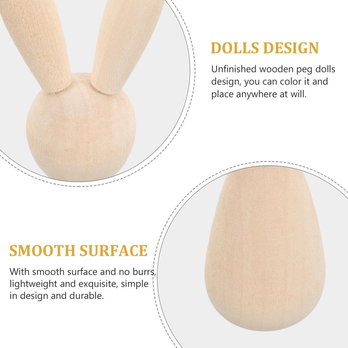 Light House Decorations for Home 10 Pcs Unfinished Wooden Peg Dolls Rabbit Wooden Peg Figures Animal Doll Bodies for DIY Craft Art Home Party EXCEART