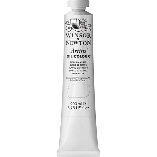 Winsor & Newton Artists' Oil Color, 200ml (6.75 oz) Tube, Titanium White - WoodArtSupply