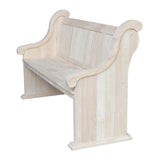 IC International Concepts Sanctuary, Unfinished Bench, 62.8 in W x 25 in D x 38.2 in H IC International Concepts