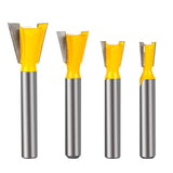 Yueqing Zhongji 1/4 Inch Shank Dovetail Router Bit Set 1/4"3/8"1/2" 5/8" Dovetail Router Bit-1/4"Shank -4PCS Yueqing Zhongji