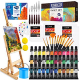 ESRICH Acrylic Paint Set,64PCS Painting Supplies with Wooden Easel,Paint Brushes,36Colors Acrylic Paint, Canvases,Palette,Paint Knives Etc,Painting ESRICH