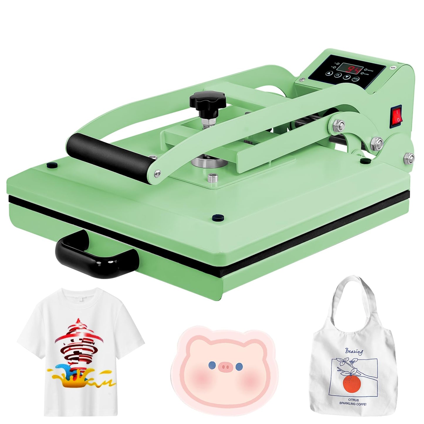 UOKRR Clamshell Heat Press Machine for T Shirts,15" x 15" Portable Heat Press for Sublimation/HTV(Heat Vinyl Transfer)-with Pressure Knob for Home