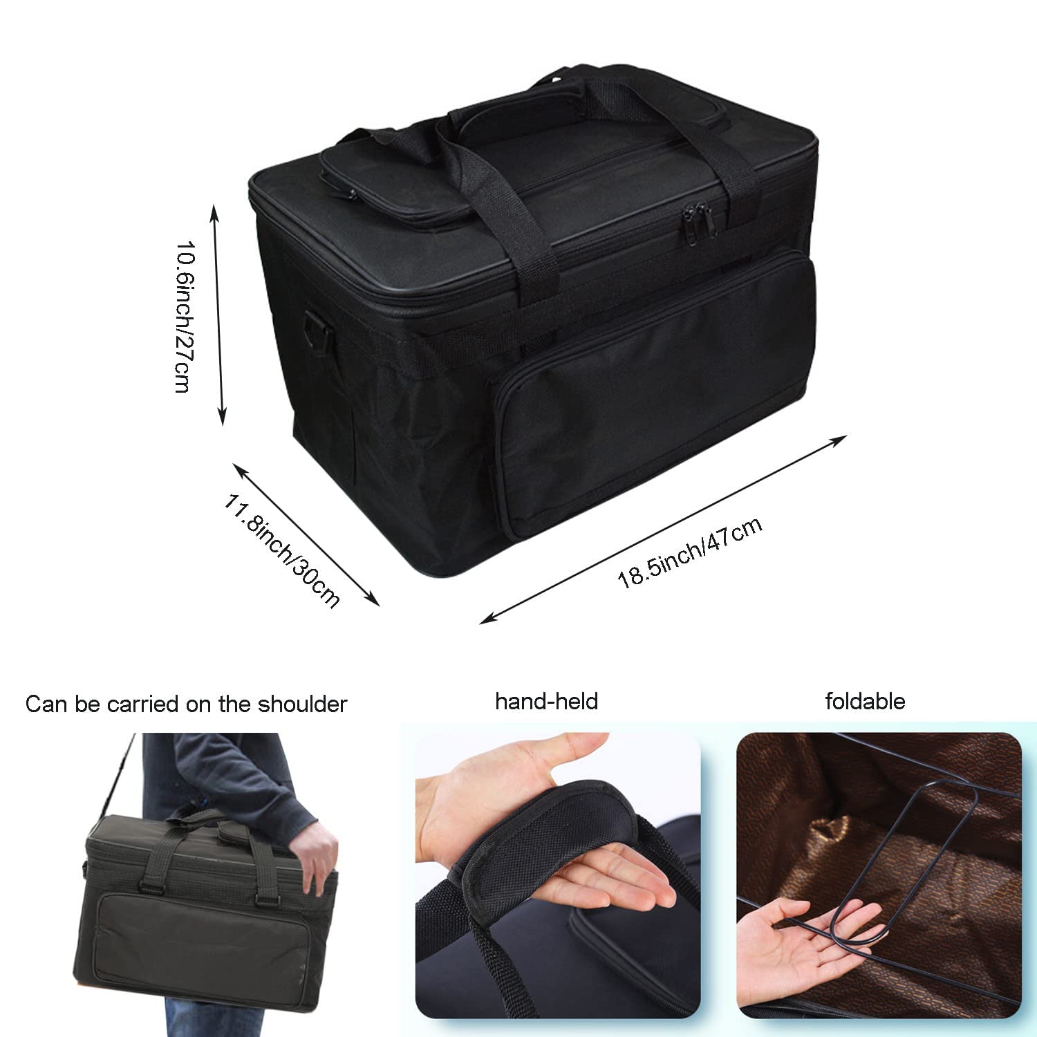 Art Supplies Organizer Bag Craft Tool Storage Tote Carrying Case Artist Travel Carrier Waterproof Paint Box Foldable For Drawing Painting Large Generic