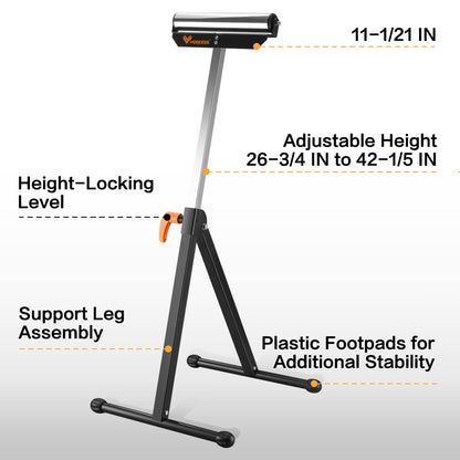 WORKESS Roller Support Stand 132 Lbs Load Capacity, Twin Pack WK-RS004T - WoodArtSupply