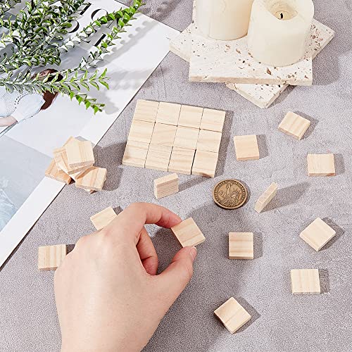 OLYCRAFT 300Pcs Wood Blank Letter Tiles 20x18mm Unfinished Wooden Squares Blank Wood Cabochons Unfinished Square Wood Tiles for DIY Crafts Wood