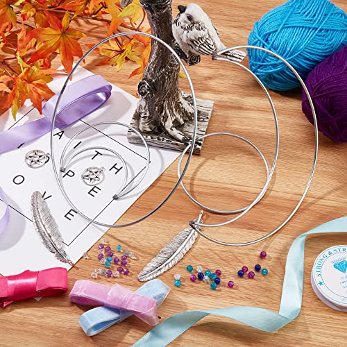 INFUNLY 2 Set Dream Catcher Kit Make Your Own Dreamcatcher for Girls DIY Instruction Included Handmade Dreamcatcher Moon Circle Star Metal INFUNLY