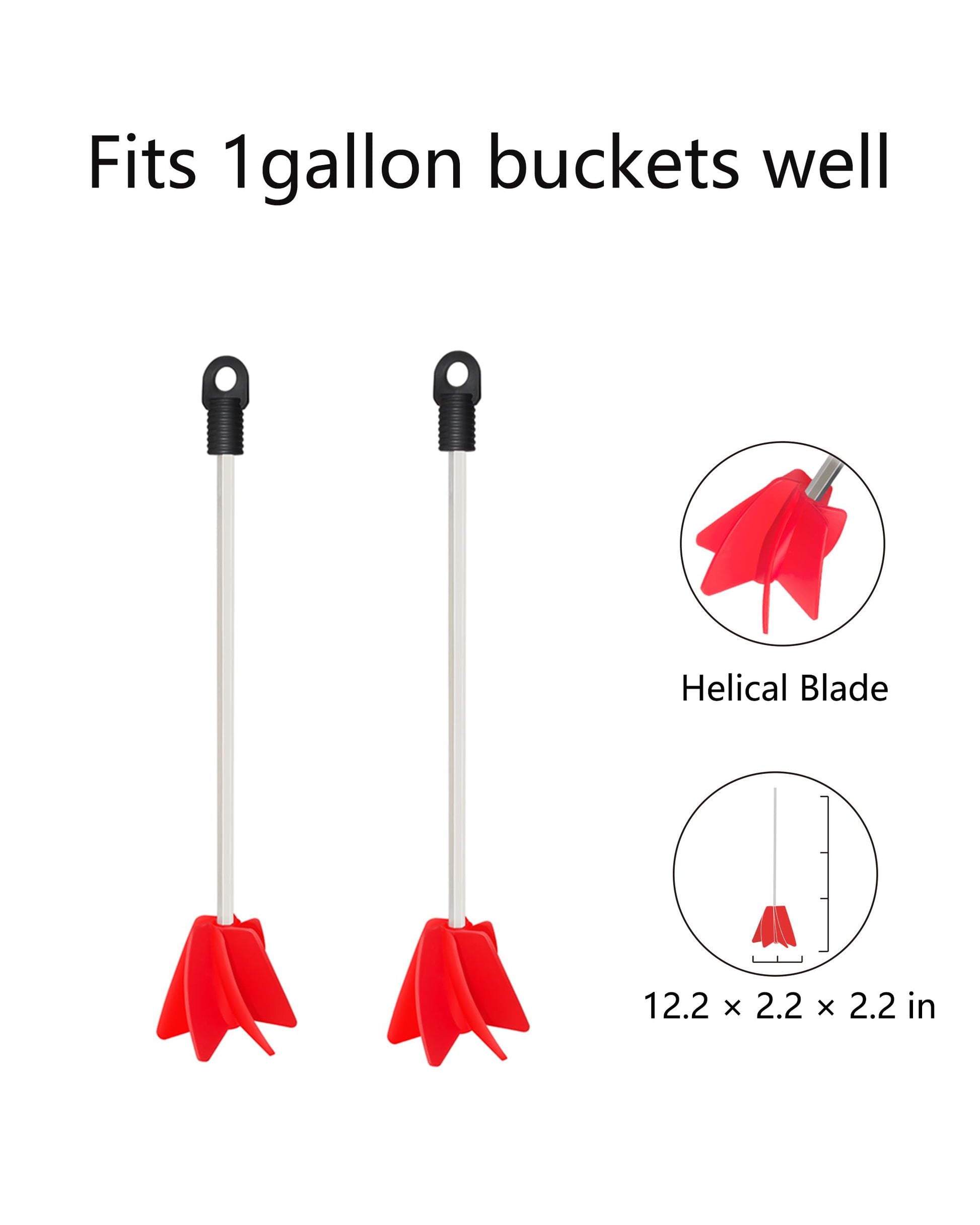 Bicafa 2pack 1 Gallon Paint Mixer for Drill Works with all 3/8” and Larger Drills, Resin Epoxy Mixer, Paint Mixer Drill Bit, Drill Mixer Attachment - WoodArtSupply