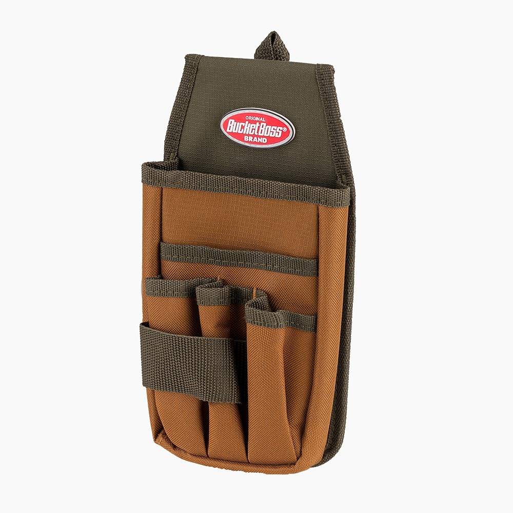 Bucket Boss - Utility Pouch with FlapFit, Pouches - Original Series (54170), Brown - WoodArtSupply