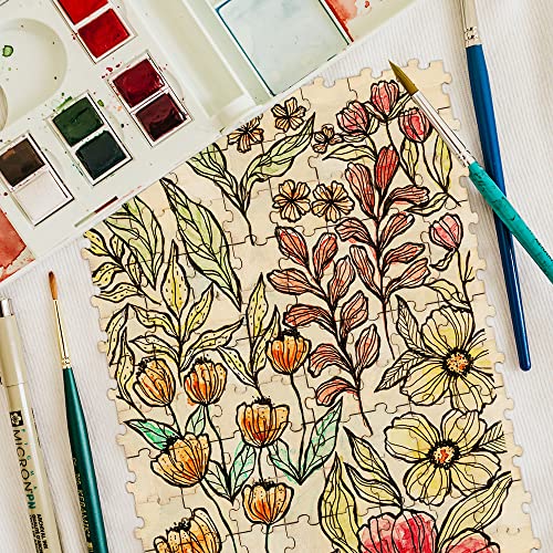 UPlama 300PCS Blank Puzzles, Freeform Blank Puzzle Pieces Blank Wooden Puzzles DIY Jigsaw Puzzles Plain Puzzle Pieces for Crafts, Arts, Card Making UPlama