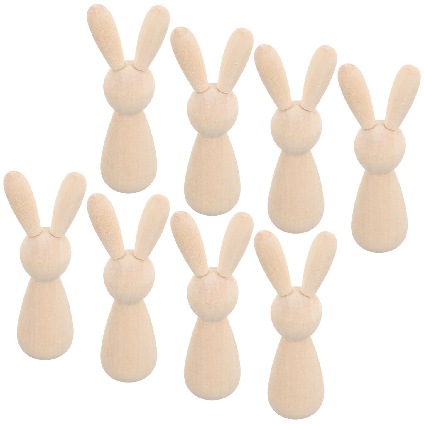 Light House Decorations for Home 10 Pcs Unfinished Wooden Peg Dolls Rabbit Wooden Peg Figures Animal Doll Bodies for DIY Craft Art Home Party