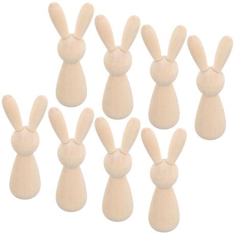 Light House Decorations for Home 10 Pcs Unfinished Wooden Peg Dolls Rabbit Wooden Peg Figures Animal Doll Bodies for DIY Craft Art Home Party EXCEART