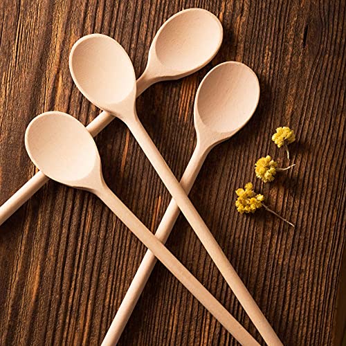 Mr.Woodware 12 Inch Wooden Spoons for Cooking - Set of 24 Long Handle Oval Wooden Spoon for Mixing, Stirring, Tasting - Kitchen Wooden Utensils For Mr. Woodware