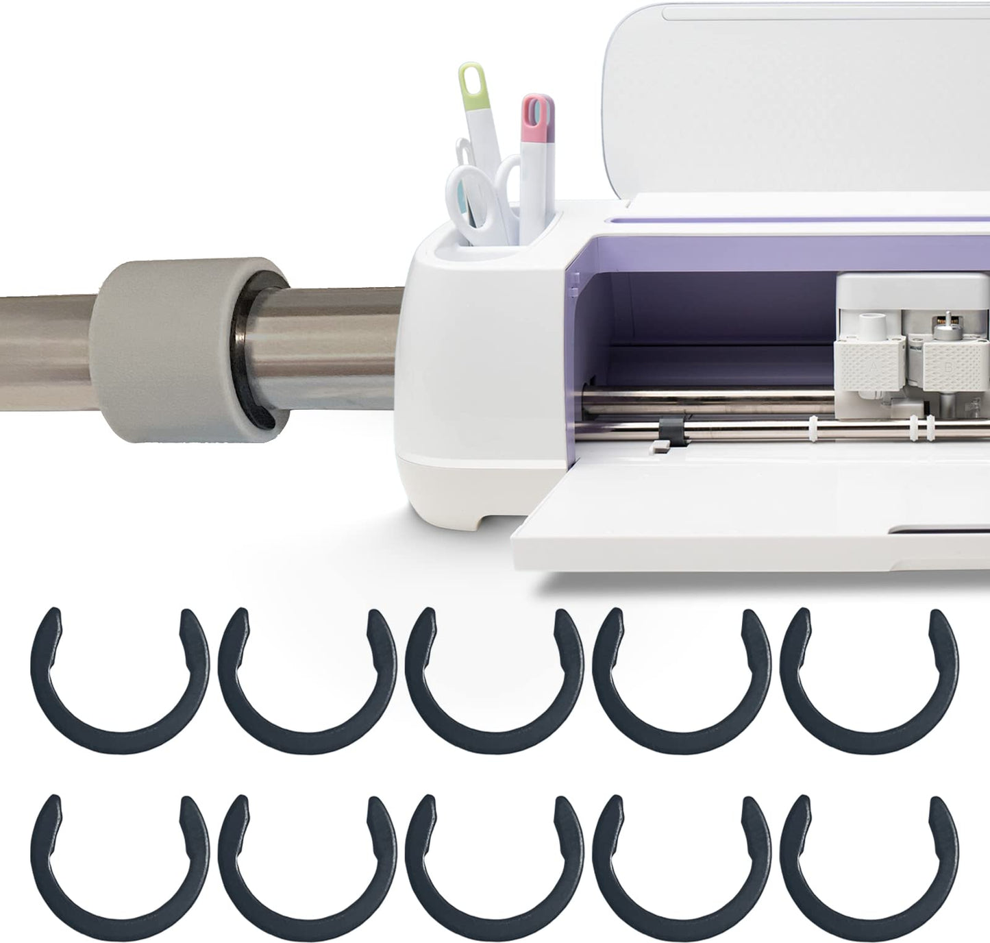 Rubber Roller Resolution Kit for Cricut Machine, Keep Rubber in Place with Retaining Rings - Compatible with Cricut Maker/Explore Air, Rubber Roller
