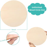 18 Inch Round Wood Circles Unfinished Wood Circles for Crafts, Door Hanger, Pyrography and Painting (8 Pieces) Jetec
