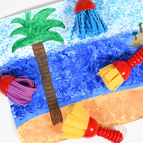 READY 2 LEARN Textured Art Tools - Set of 4 - Jumbo Paint Brushes for Toddlers and Kids - Set 2 - DIY Patterns and Effects, Plastic, Multicolor READY 2 LEARN