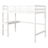 Bellemave Twin Loft Bed with Desk - Stylish Wooden Frame in White for Kids Bellemave
