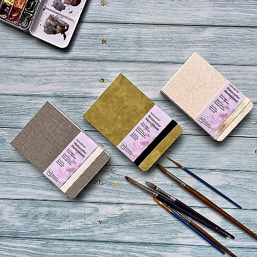 tumuarta Watercolor Sketchbook, 4x6”, 140 LB, 300 GSM, 100% Cotton Paper, Cold Press, 24 Sheets, 48 Pages, Watercolor Journal for Use As Travel tumuarta