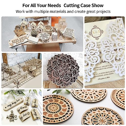 Laser Engraver Machine,5.5W Output Power Laser Cutter and Engraver Machine,12V Compressed Spot 10000mm/min,Laser Engraving Area (400×400mm) for DIY LUNYEE