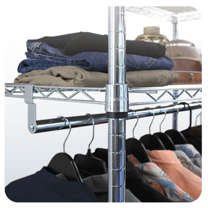 MonsterRax Clothing Rack - Garment Rack Storage, Wardrobe Clothes Organizer, Steel Clothing Racks, Shoes and Clothing Organizer, Adjustable Garment - WoodArtSupply