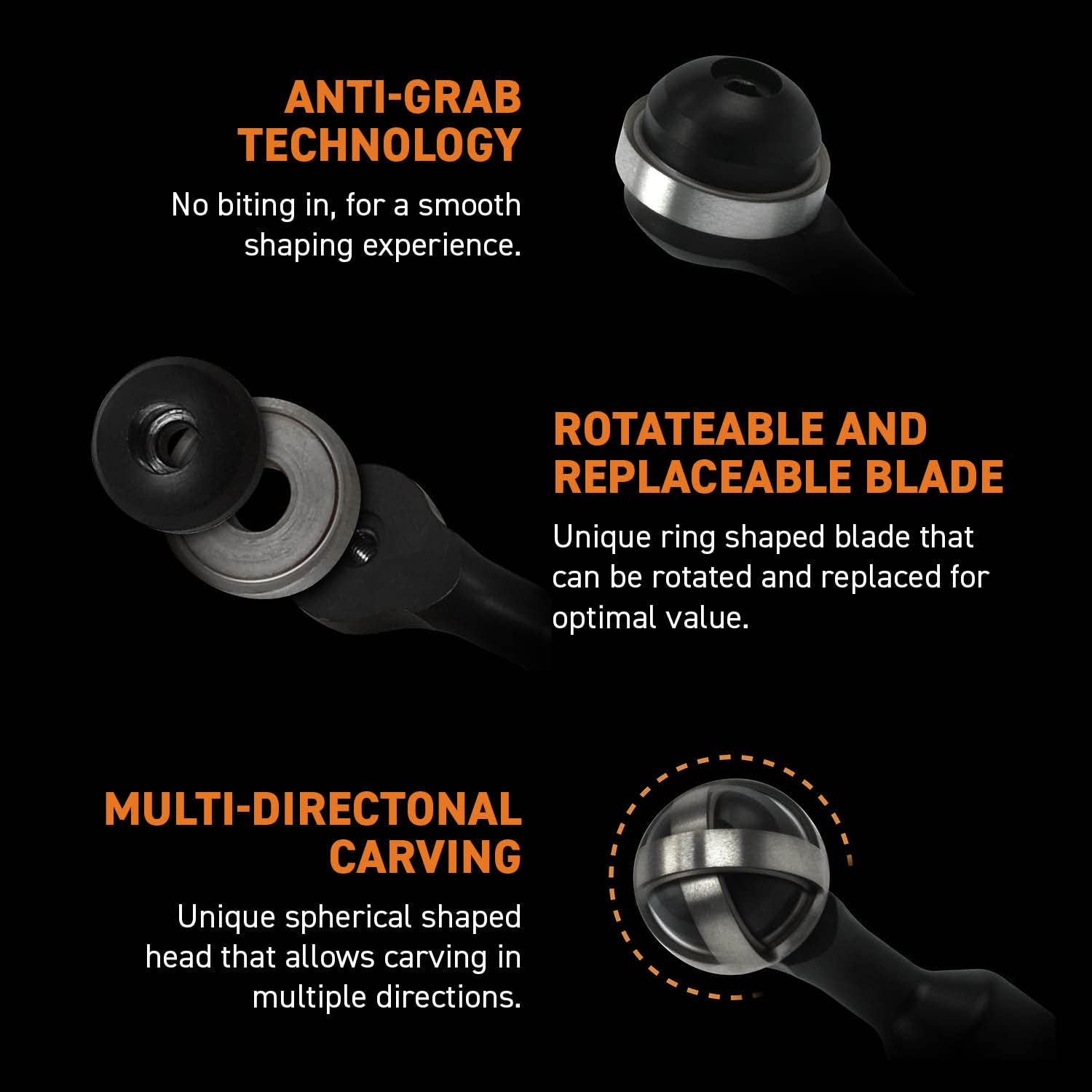 ARBORTECH Ball Gouge | Ø 30 mm Spherical Shaped Wood Gouge Power Carving Attachment for Angle Grinder | BAL.FG.2000 ARBORTECH