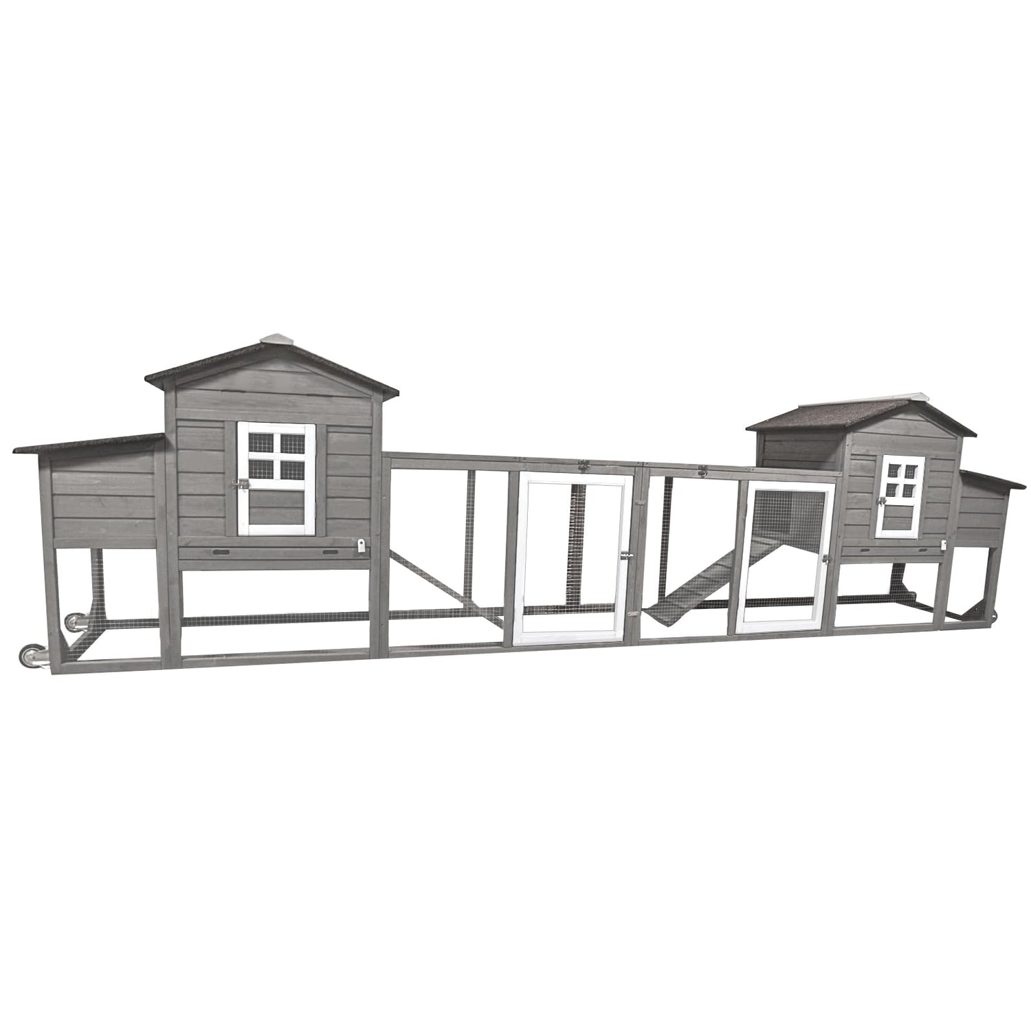 PetsCosset 158in Chicken Coop Wooden Indoor Outdoor for 1-6 Chickens Extension Chicken Houses with Removable Tray Nesting Box and Run（Set of Two）, PetsCosset