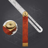 Gentlecarin Blade Ruler,Adjustable Bevel Sliding T-bevel with Hardwood Handle Angle Finder Carpentry Squares for Craftsman Builder Carpenter Cdvgpjs