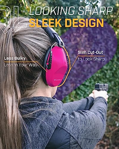 Vanderfields Hearing Protection Headphones 20dB Noise Reduction, Noise Cancelling Ear Muffs for Adults-Passive Ear Protection for Shooting Range, Vanderfields