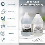 Stone Coat Countertops Epoxy Kit (2 Gal) – DIY Epoxy Resin Kit for Coating Kitchens, Bathrooms, Counters, Tables, Wood Slabs, and More! Heat Stone Coat Countertops