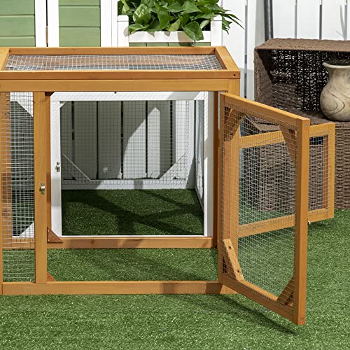 PawHut 55" Wooden Chicken Coop Add-on Expansion, Mini Chicken Coop Outdoor Chicken Run Hen House with Combinable Design PawHut