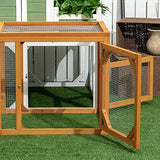 PawHut 55" Wooden Chicken Coop Add-on Expansion, Mini Chicken Coop Outdoor Chicken Run Hen House with Combinable Design PawHut