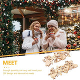 EXCEART Christmas Decorations 100 Pcs Christmas Wooden Ornaments Unfinished Wood Slices Christmas Tree Hanging Decor for DIY Crafts Christmas Holiday EXCEART