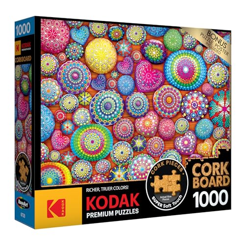 Cra-Z-Art - RoseArt - Kodak Premium Cork - Mandala Stones - 1000 Piece Jigsaw Puzzle - WoodArtSupply