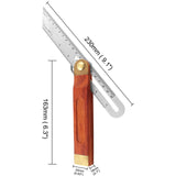 Bonsicoky 9 Inch T-Bevel Angle Finder Sliding Gauge, Adjustable Ruler Protractor with Hardwood Handle, Metric Marks Bonsicoky