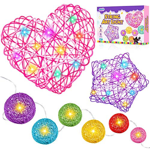 String Art Kit for Kids Ages 8-12, 2*Heart 2*Star 10*Round Lanterns, Kids Arts and Crafts Ages 8-12, Gifts for 9+ Year Old Girls, Craft Gift Set for