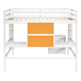 Harper & Bright Designs Twin Loft Bed with Desk, Storage Cabinet, and Writing Board – Space-Saving Wooden Frame for Kids and Teens Harper & Bright Designs