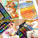 POPYOLA Art Supplies, 180 Piece Drawing Painting Art Kit with Clipboard and Coloring Papers, Gifts Art Set Case with Oil Pastels, Crayons, Colored POPYOLA