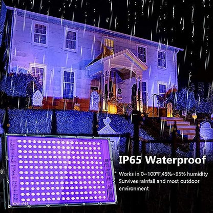 Indmird 150W Black Lights, Blacklight Flood Light with Plug and Switch,for Glow Party, Halloween, Fluorescent Poster, Stage Lighting, Body Paint - WoodArtSupply