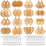 182 Pieces Wooden Dangle Earring Making Kit, Include 32 Pieces African Wood Drop Earring Pendant Unfinished Earrings Wood Charms with 100 Jump Ring Hicarer