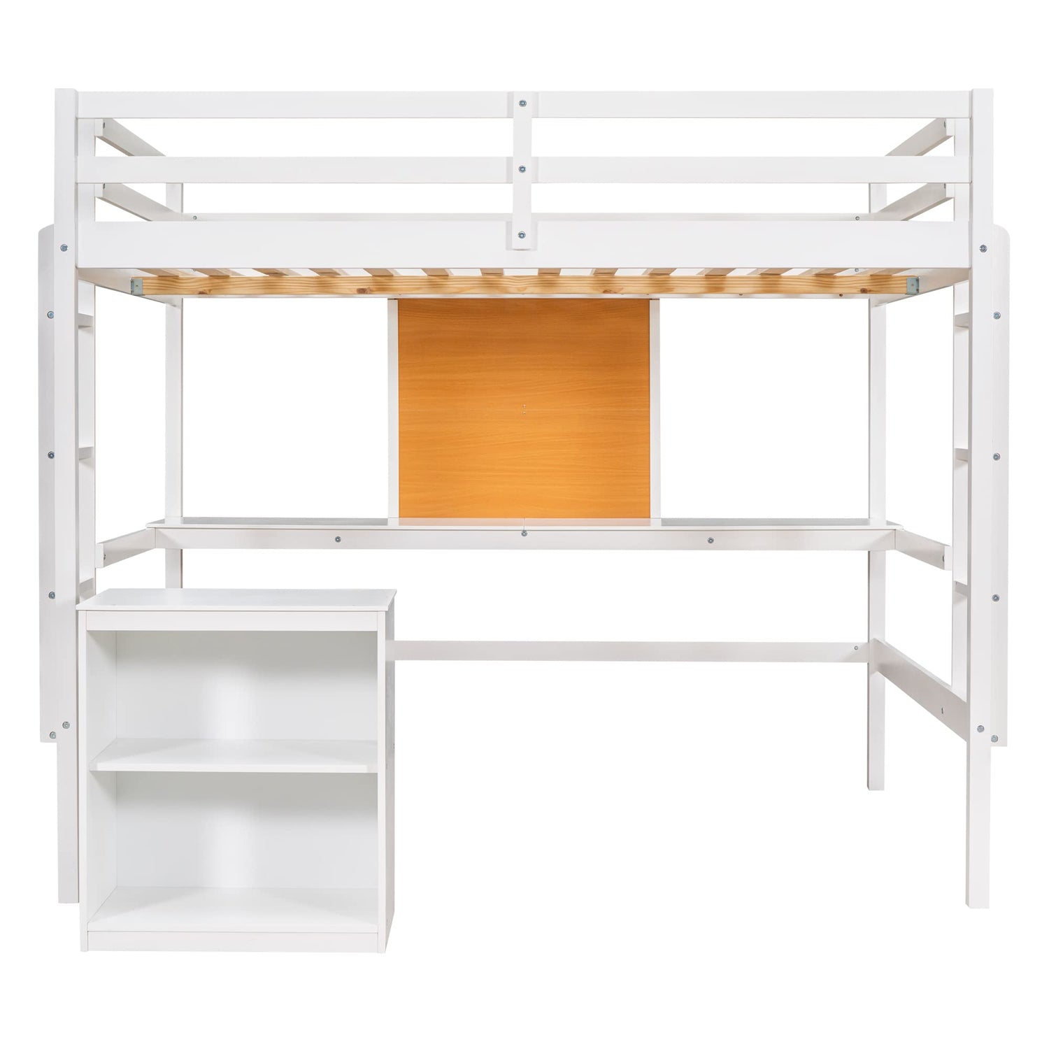 Harper & Bright Designs Twin Loft Bed with Desk, Storage Cabinet, and Writing Board – Space-Saving Wooden Frame for Kids and Teens Harper & Bright Designs