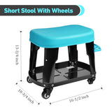 DURATECH Rolling Mechanic Stool, Shop Stools with 2 Inch Swivel Wheels, Heavy Duty Garage Creeper Seat with Tool Tray, 300 Lbs Loading Capacity(Tools DURATECH