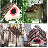 kathson Bird House for Outside Clearance Parakeet Nesting Box Wooden Houses Hanging Wood Breeding Outdoor Parrot Birdhouse Natural Aviary Cage kathson