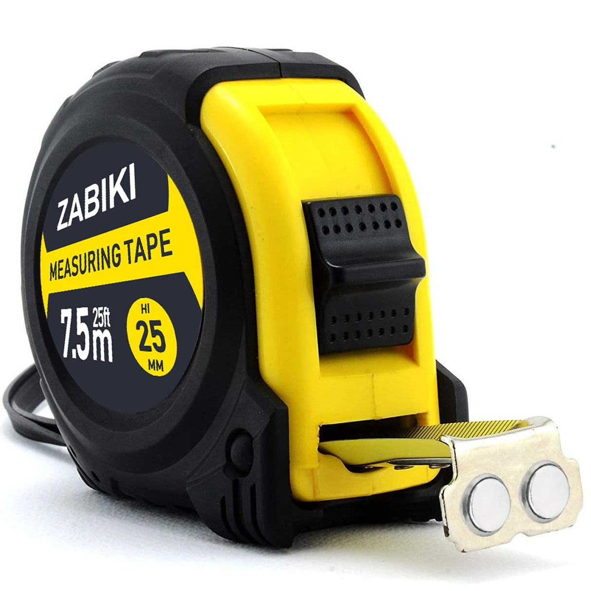Zabiki Measuring Tape Measure, 25 Ft Easy to Read Decimal Retractable Dual Side Ruler with Metric and Inches, for Surveyors, Engineers and Zabiki
